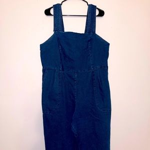 Blue jean overall jumpsuit